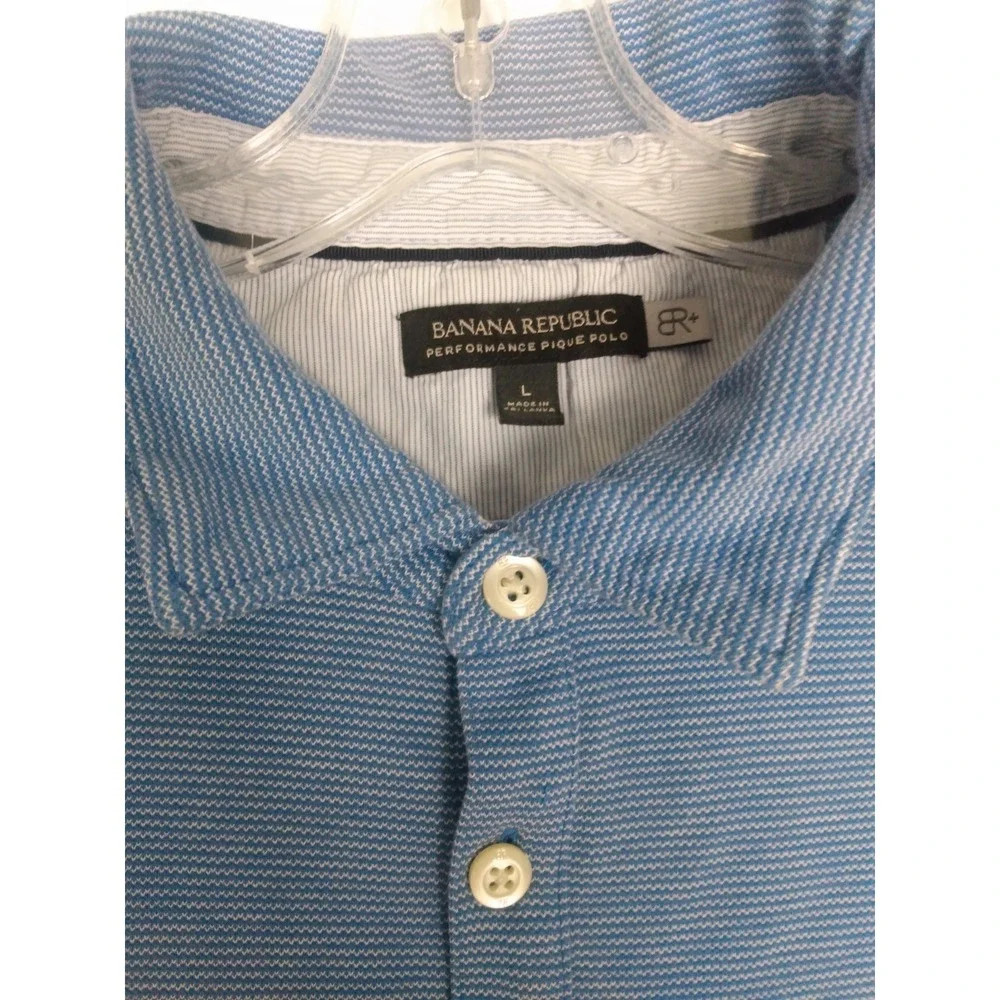 BANANA REPUBLIC PERFORMANCE PIQUE POLO‎ SHIRT Blue Size Large